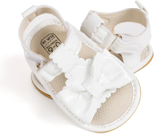 Miniatura 25 de Meckior Sandalias de verano con punta abierta y suave de piel sintética para bebés y niñas pequeñas