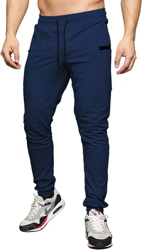 Miniatura 3 de MAIKANONG Pantalones deportivos ajustados para hombre, pantalones de entrenamiento para gimnasio, correr, atletismo, casual