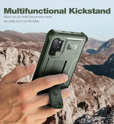 Miniatura 5 de Dexnor Funda para Samsung Galaxy Note 10+ Plus, [protector de pantalla y soporte integrados] Protección de grado militar de servicio pesado a prueba