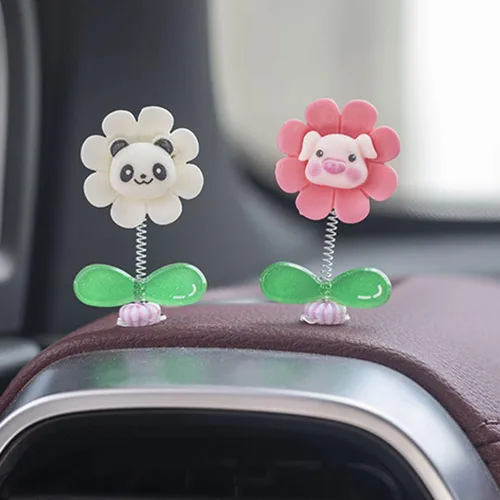 Miniatura 6 de ZOSTLAND Adorables decoraciones de tablero de automóvil, adornos de coche de dibujos animados, divertido adorno de escritorio, fantásticas