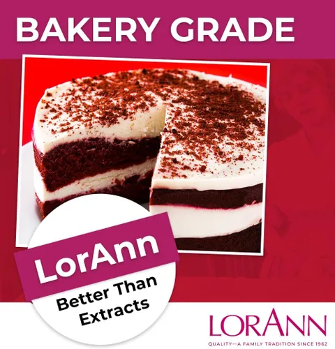 Miniatura 2 de LorAnn Oils. Emulsión de Red Velvet para panadería: Esencia verdadera, ideal para realzar tonos frutales en pasteles, galletas y postres, sin