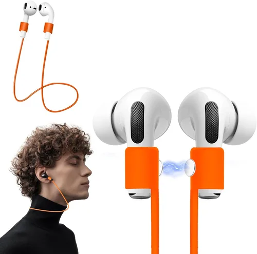 KASOTT Ultra Strong Magnetic AirPods Straps,Neck Rope Cord,Anti-Lost Straps for Airpods 4,3,2,1&Airpods Pro 2/1 Naranja