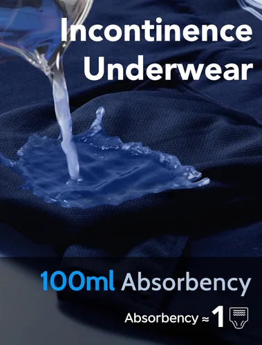 Miniatura 2 de Ropa interior lavable para incontinencia para hombre, calzoncillos bóxer de algodón, 3.4 fl oz de absorción, ropa interior a prueba de fugas