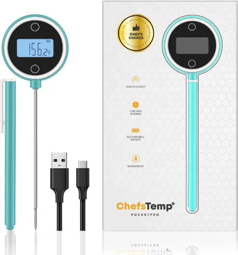 Miniatura 13 de ChefsTemp Pocket Pro - Termómetro digital de lectura instantánea de 1 segundo para carne, recargable para parrilla, alimentos, barbacoa, cocina