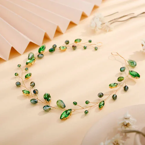 Miniatura 12 de Teyglen Diadema larga de diamantes de imitación para novias, tocados vintage para mujeres, fiestas, bailes, cumpleaños (negro)