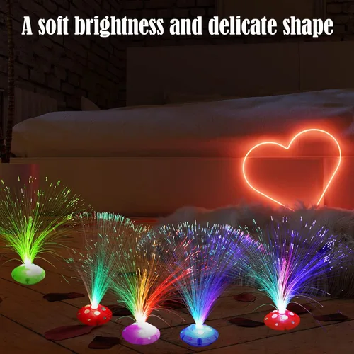 Miniatura 6 de Retisee 24 lámparas de fibra óptica, multicolores para centros de mesa, luces ópticas alimentadas con base de cono, cristales iluminados
