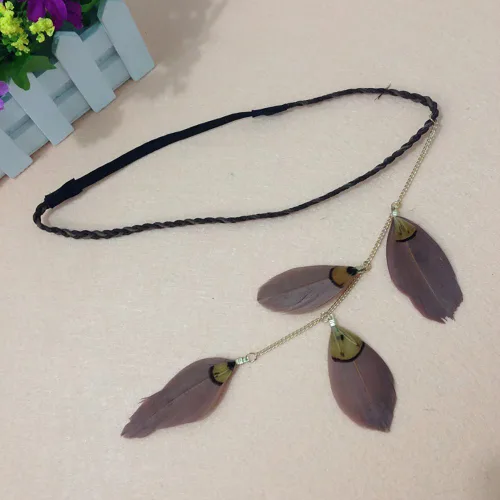 Miniatura 3 de Diadema con borlas bohemias para mujer, diadema de plumas hippie hecha a mano, tocado indio, diadema para el cabello, tocado, accesorios para el Café