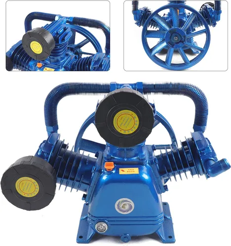 Miniatura 2 de LOYALHEARTDY Cabezal de bomba de compresor de aire 7.5KW 10HP 175PSI doble cilindro V estilo compresor de aire reemplazo de la bomba, cilindro
