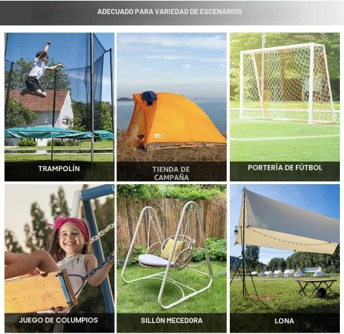 Miniatura 9 de Eurmax USA Estacas para Trampolín de Servicio Pesado Partes de Trampolín Estacas de Acero con Forma de Sacacorchos Kit de Anclaje con Gancho en T