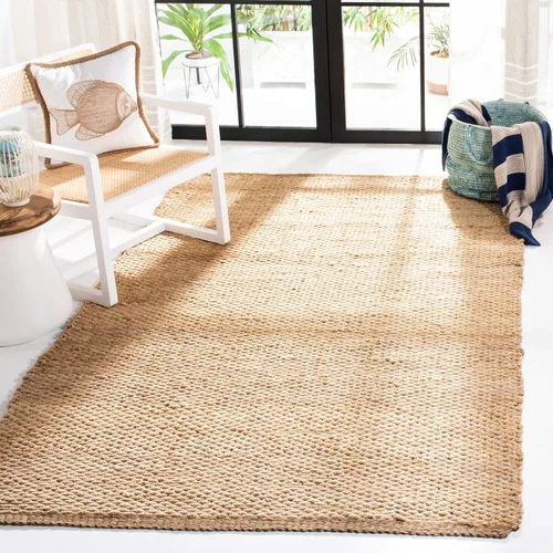 Miniatura 13 de Alfombra de área de yute natural tejido a mano Safavieh NF459A, de la colección de fibra natural (5 pies x 8 pies), Yute, Natural