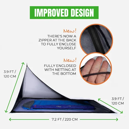 Miniatura 2 de MEKKAPRO Mosquitera para acampar con bolsa de transporte, tienda de campaña, red de mosquitos compacta y ligera para camping, mosquitera para cama
