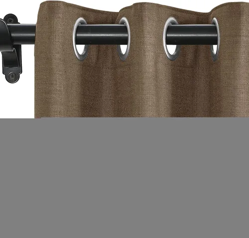 Miniatura 25 de Fcosie Cortinas opacas de lino 100 % opacas de 50 pulgadas de ancho x 63 pulgadas de largo, paneles de cortina con ojales para sala de estar