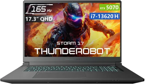Miniatura 10 de Thunderobot Laptop para juegos Storm 17 5060, pantalla QHD 165Hz 2K de 17.3 pulgadas, Core i7-13620H, GeForce RTX 5060, 32 GB DDR5 RAM, SSD de 2 TB