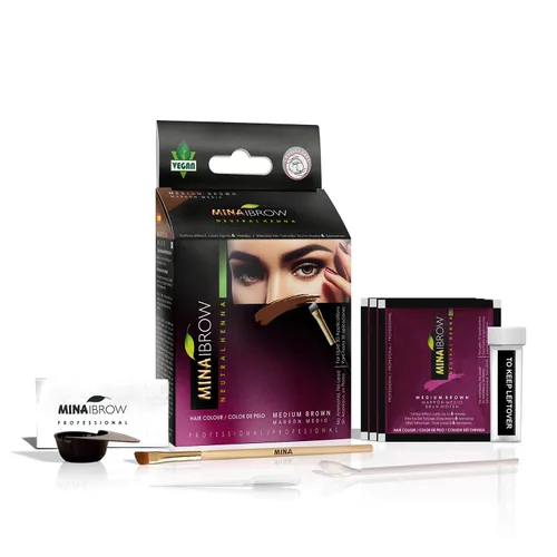 Miniatura 11 de MINA iBrow Kit de Color de Henna Profesional para Cabello con Paquete Combinado de Pincel Cubre Cabello Canoso - Dura hasta 6 semanas Sin