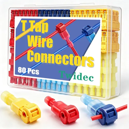 Miniatura 16 de Twidec/360Pcs 2.8/4.8/6.3mm Kit de surtido de terminales de engarce rápido tipo faston macho y hembra con manga aislante para cableado eléctrico