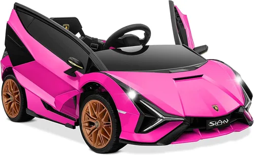 OLAKIDS - Automóvil de paseo con licencia Lamborghini SIAN de 12 V para niños, vehículo eléctrico para niños pequeños con control remoto, juguete