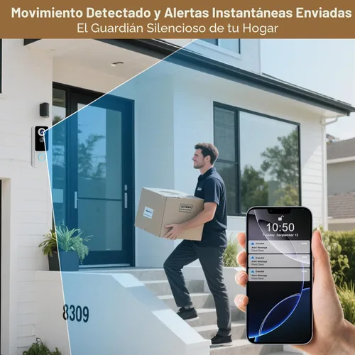 Miniatura 4 de Timbre con cámara inalámbrico, video FHD de 2K de arriba a abajo, sin suscripción, comunicación bidireccional, timbre de video inteligente