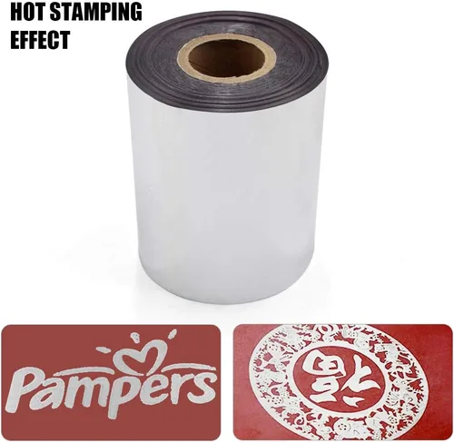 Miniatura 7 de Papel de estampado en caliente, 1 rollo dorado + 1 rollo plateado de 3 pulgadas x 400 pies, papel dorado anodizado de transferencia de calor de Oro