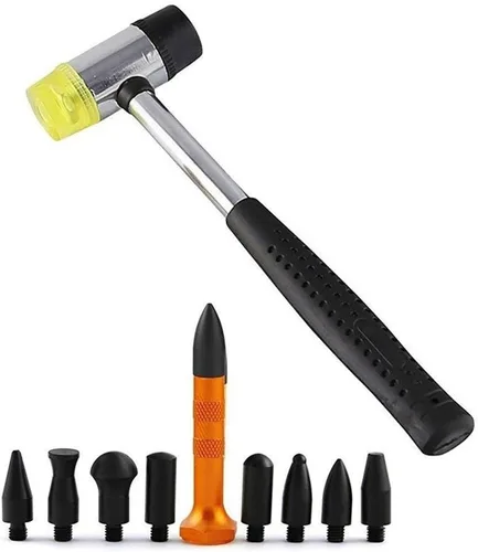 GS Herramientas de mano 10 unids kit de reparación de abolladuras sin pintura martillo de goma Herramientas de extracción de abolladuras de granizo