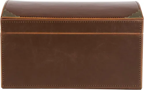 Miniatura 8 de HofferRuffer Caja decorativa de piel sintética, caja de recuerdos de estructura de madera grande, organizador de accesorios, organizador de joyas