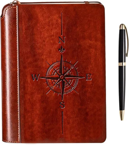 Miniatura 12 de SETTINI® Diario rayado – Diario de flores para escribir, juego de regalo – Cuero vegano de tapa dura, soporte único para bolígrafo, 192 páginas, A5