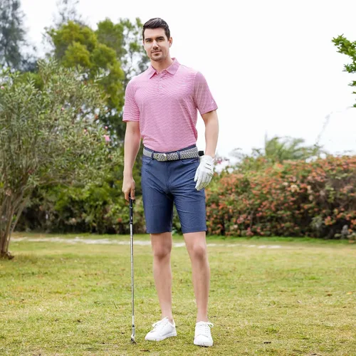 Miniatura 3 de Golf Shirts for Men Dry Fit Short Sleeve Print Performance Moisture Wicking Polo Shirt