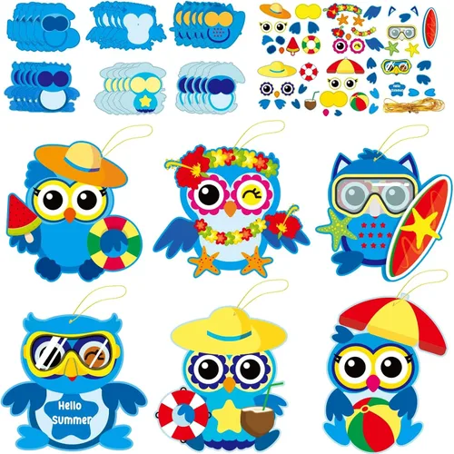 Miniatura 10 de 30 Paquetes de Kits de Manualidades de Helado de Verano para Niños Dulces Conjunto de Manualidades de Arte con Calcomanías DIY para Educación