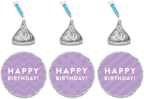 Miniatura 5 de Andaz Press Trío de etiquetas de gotas de chocolate, feliz cumpleaños, lunares, cheurón, rayas, aguamarina, paquete de 216, se adapta a recuerdos