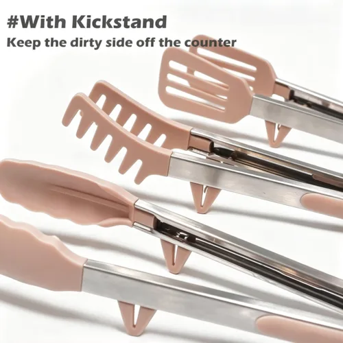Miniatura 27 de Pinzas de cocina, pinzas de 9 pulgadas para cocinar con puntas de silicona, pinzas de silicona pequeñas de grado alimenticio, mini pinzas