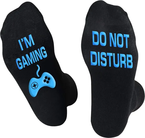 Miniatura 21 de AGRIMONY Calcetines divertidos con texto en inglés «Do Not Disturb Gaming» para hombres, mujeres, adolescentes, niños, Pascua, padres, cumpleaños
