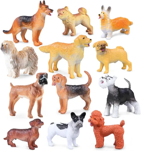 Miniatura 7 de SIENON Juego de 12 piezas de figuras de animales de granja, mini juguetes de plástico realistas para niños, juego educativo de animales de granja
