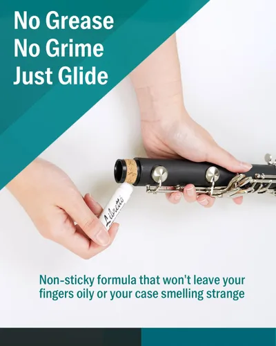 Miniatura 6 de Libretto Kit de limpieza de clarinete + kit de grasa de corcho, mantenimiento esencial Hisopo de microfibra con forma de lágrima azul y grasa