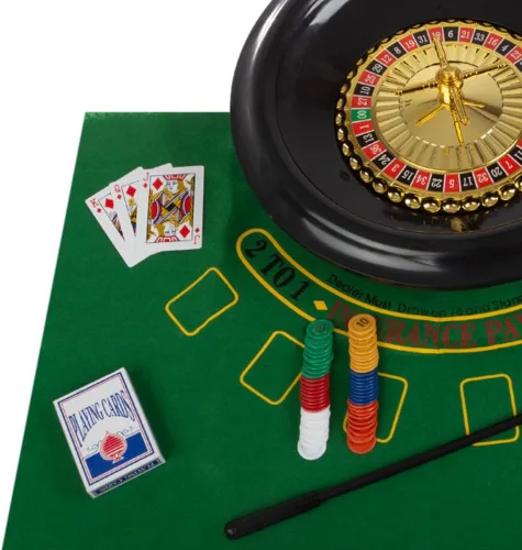 Miniatura 7 de Trademark, juego de póquer y ruleta de 16 pulgadas con accesorios