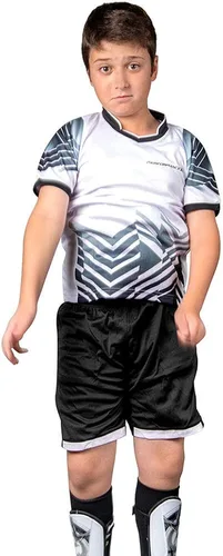 Miniatura 4 de PAIRFORMANCE Camisetas de fútbol para niños, uniforme de entrenamiento de equipo deportivo de 6 a 12 años, conjunto de camisetas y pantalones cortos