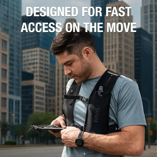Miniatura 5 de Chaleco para correr para mujeres y hombres – Chaleco de hidratación – Mochila ajustable transpirable para senderismo maratón – Bolsillo impermeable