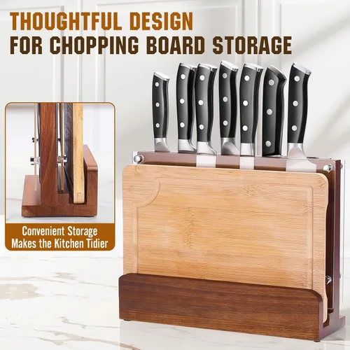 Miniatura 4 de ENOKING Bloque magnético para cuchillos con escudo acrílico de 12 x 9 pulgadas, soporte para cuchillos de cocina de doble cara sin cuchillos