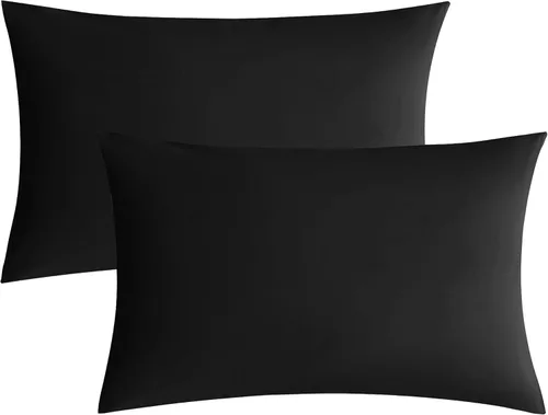Miniatura 32 de JELLYMONI Juego de 2 fundas de almohada estándar de algodón lavado con textura similar al lino, color ámbar naranja de 20 x 26 pulgadas, fundas