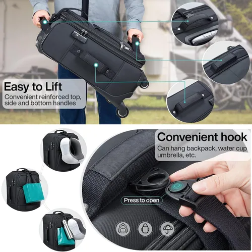 Miniatura 5 de Hanke Juego de equipaje de 202428 pulgadas, equipaje de mano expandible de lado suave, maleta grande con cerradura, equipaje de viaje con ruedas