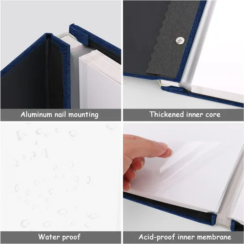 Miniatura 6 de Zesthouse Álbum de fotos autoadhesivas, 60 páginas, álbumes de recortes magnéticos con página adhesiva, álbum de fotos con capacidad para 8 x 10, 5