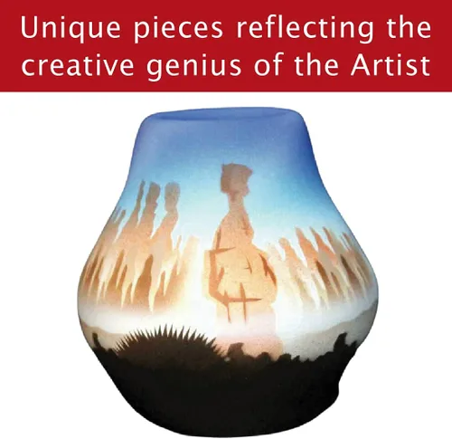 Miniatura 5 de Authentic Cedar Mesa Pottery - Indian Hand Painted Bryce Canyon Mini Pot