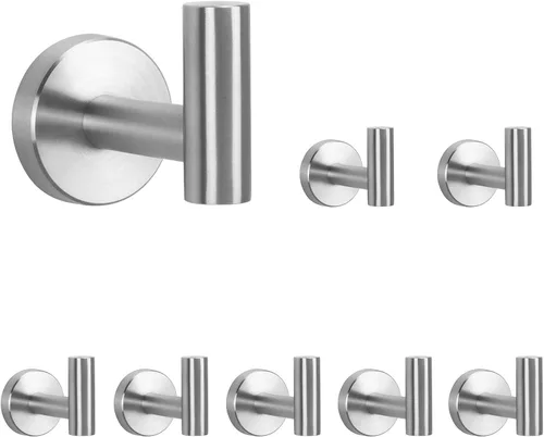 Miniatura 17 de NearMoon Ganchos para toallas de baño, soporte para bata de acero inoxidable 304, gancho resistente para baño, sala de estar, hotel, cocina, garaje
