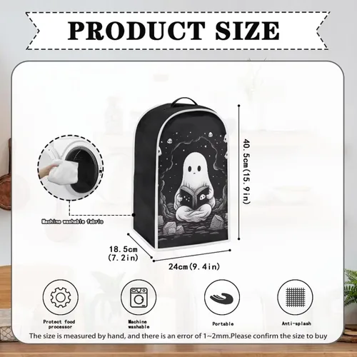 Miniatura 6 de TODIYADDU Funda negra para licuadora de fantasma, portátil, compatible con la mayoría de los electrodomésticos de cocina, a prueba de polvo, cocina
