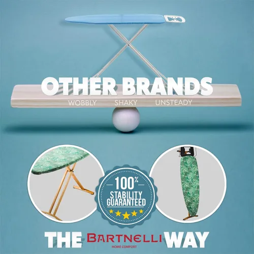 Miniatura 5 de Bartnelli Pro Luxury - Tabla de planchar con patas de madera de haya extra anchas de 51x19 pulgadas, con soporte para plancha de vapor de alta