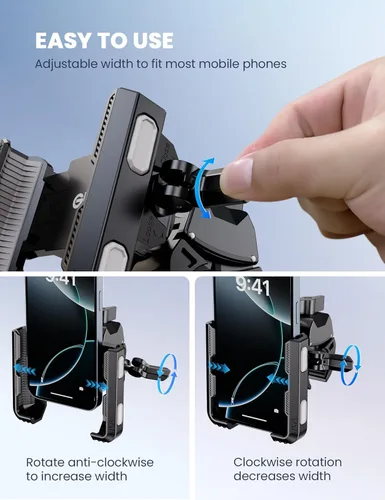 Miniatura 4 de Soporte de teléfono para bicicleta eléctrica, de montaña, scooter y motocross [compatible con cámara] [bloqueo 1S] Soporte universal de manillar