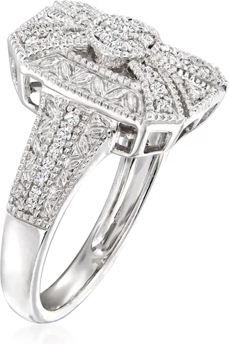 Miniatura 3 de Ross-Simons Anillo de diamante en espiral de 0,50 quilates en plata de ley, Diamante, diamante