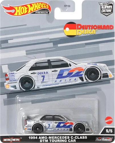 Miniatura 7 de Hot Wheels Car Culture Circuit Legend, Premium escala 1:64 fundido a presión 1994 AMG Mercedes Clase C DTM Touring Car, vehículo coleccionable