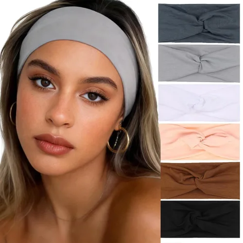 Miniatura 22 de XTREND 6 piezas de diademas para mujer, bandas elásticas cruzadas torcidas, diademas para yoga, entrenamiento, antideslizantes, suaves