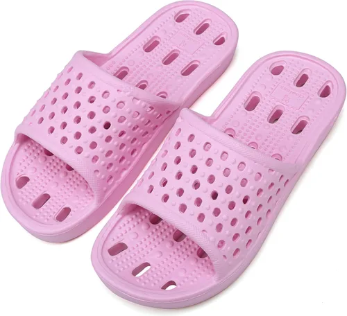 Miniatura 10 de clootess - Zapatos de ducha deslizantes para hombres y mujeres, sandalias de baño con agujeros, sandalias para piscina, gimnasio, dormitorio