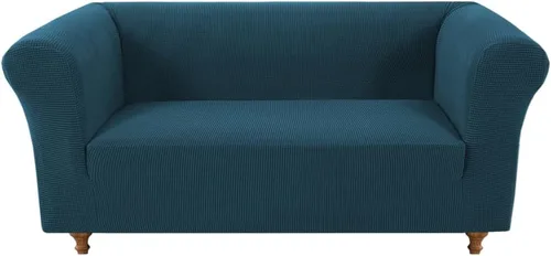 Miniatura 17 de Funda elástica Chesterfield para sofá, funda de tela jacquard para sofá biplaza de 2 cojines, protector de muebles antideslizante resistente a