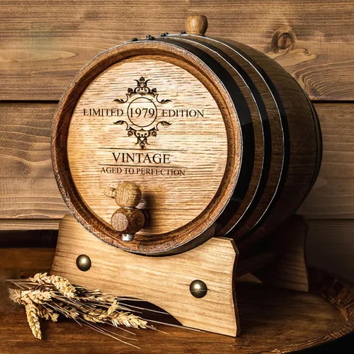 Mini barril de envejecimiento de roble grabado y personalizado para whisky, vino, escocés, bourbon – Kit completo de envejecimiento para cerveceros